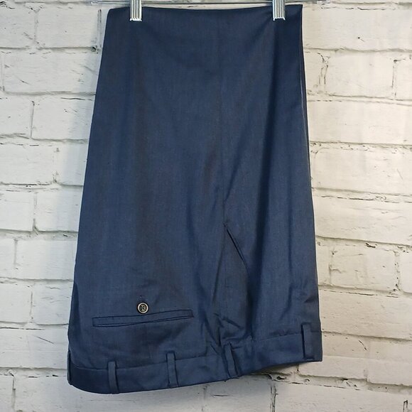 MENS VAN HEUSEN STRAIGHT LEG DRESS PANT, NAVY BLUE, SIZE 38X30 - Picture 8 of 8